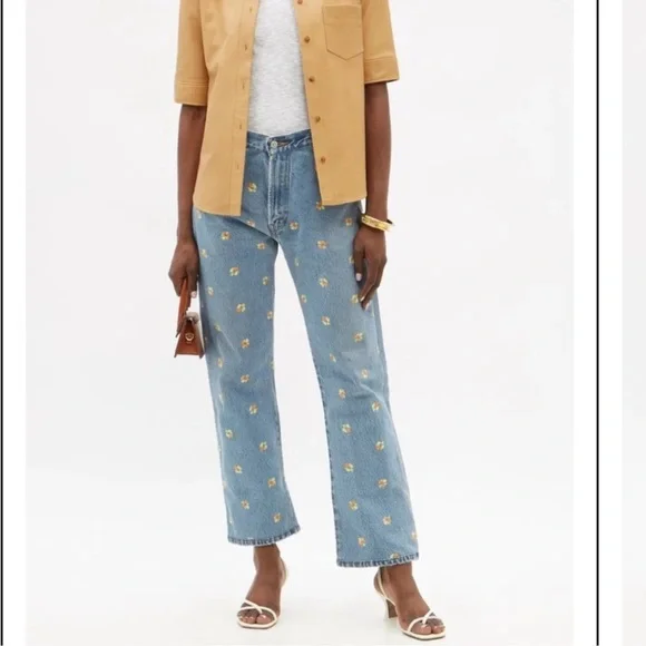 RE/DONE X Levi's 70s Floral-Embroidered Upcycled Jeans 25 - Picture 4 of 10